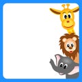 little giraffe, elephant and lion Royalty Free Stock Photo