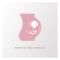 Baby in womb. pregnant woman silhouette. Royalty Free Stock Photo