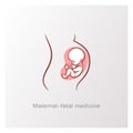 Baby in womb. pregnant woman silhouette. Royalty Free Stock Photo