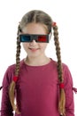 Little girl with 3-D glasses