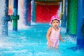 Little girl afraid of water in aqua park Royalty Free Stock Photo