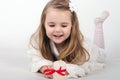 A little girl angel with a candle Royalty Free Stock Photo