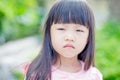Little girl angry in the park,asian