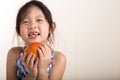 Little Girl with Apple / Little Girl Holding Apple Background