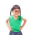 Little girl arms akimbo Royalty Free Stock Photo