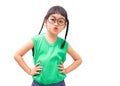 Little girl arms akimbo Royalty Free Stock Photo