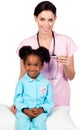 Little girl attending medical check-up