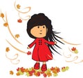 Little girl in autumn Royalty Free Stock Photo