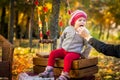 Little girl in the autumn park Royalty Free Stock Photo