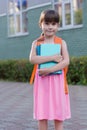 Little cute girl back to school