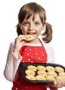 Little girl baking Christmas cookies Royalty Free Stock Photo