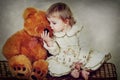 Little girl and bear Royalty Free Stock Photo