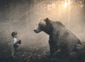 Little girl and bear