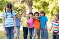 Little girl being bullied in park Royalty Free Stock Photo