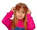 Little girl with big sunglasses Royalty Free Stock Photo