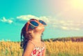 Little girl with big sunglasses Royalty Free Stock Photo