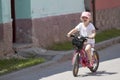 Little girl on bike