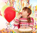 Little girl with birthday cake Royalty Free Stock Photo