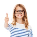 Little girl with black eyeglasses Royalty Free Stock Photo