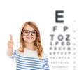 Little girl with black eyeglasses Royalty Free Stock Photo