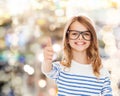 Little girl with black eyeglasses Royalty Free Stock Photo