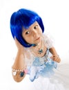 Little girl with blue wig Royalty Free Stock Photo