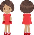 Little girl body template in a dress.