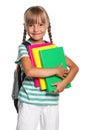 Little girl with books Royalty Free Stock Photo