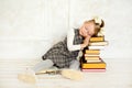 A little the girl with books Royalty Free Stock Photo