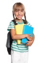 Little girl with books Royalty Free Stock Photo