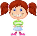 Little girl with brackets