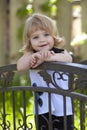 Little girl on bridge Royalty Free Stock Photo