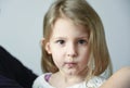 Little girl pouting Royalty Free Stock Photo