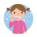 Little girl brushing her teeth Royalty Free Stock Photo