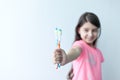 Little girl brushing her teeth Royalty Free Stock Photo