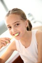 Little girl brushing her teeth Royalty Free Stock Photo