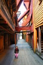 Little girl in Bryggen Village