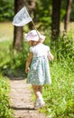 Little girl with butterfly net Royalty Free Stock Photo