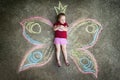 Little girl Butterfly, RESENTMENT Royalty Free Stock Photo