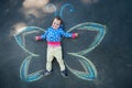 Little Girl Butterfly Royalty Free Stock Photo