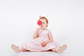 Little Girl with Candy cane Royalty Free Stock Photo