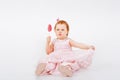 Little Girl with Candy cane Royalty Free Stock Photo