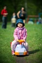 Little girl with car Royalty Free Stock Photo