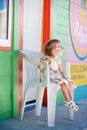 Little girl in Caribbean town Royalty Free Stock Photo