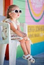 Little girl in Caribbean town Royalty Free Stock Photo