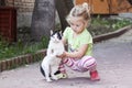 Little girl with cat