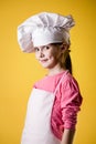Little girl chef in uniform Royalty Free Stock Photo