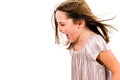 Little girl child yelling, shouting and screaming with bad manners Royalty Free Stock Photo