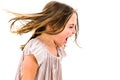 Little girl child yelling, shouting and screaming with bad manners Royalty Free Stock Photo
