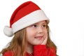 Little girl in Christmas hat